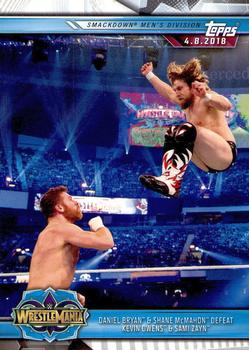 2019 Topps WWE Road to Wrestlemania #95 Daniel Bryan & Shane McMahon Defeat Kevin Owens & Sami Zayn Front