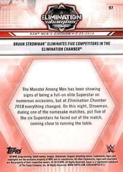 2019 Topps WWE Road to Wrestlemania #97 Braun Strowman Eliminates Five Competitors in the Elimination Chamber Back