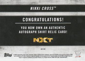 2018 Topps WWE NXT - Autograph Shirt Relics Silver #AR-NC Nikki Cross Back