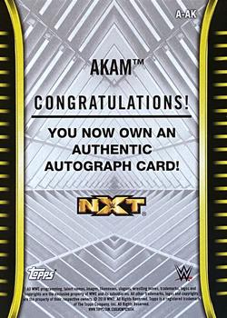 2018 Topps WWE NXT - Autographs #A-AK Akam Back