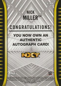2018 Topps WWE NXT - Autographs #A-NM Nick Miller Back