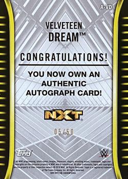 2018 Topps WWE NXT - Autographs #A-VD Velveteen Dream Back