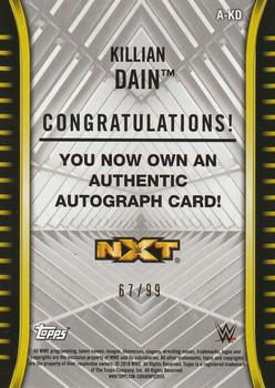 2018 Topps WWE NXT - Autographs Bronze #A-KD Killian Dain Back