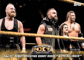 2018 Topps WWE NXT - Matches and Moments #9 SAnitY Debut, Defeating Bobby Roode & Tye Dilling Front