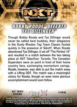 2018 Topps WWE NXT - Matches and Moments #14 Bobby Roode Defeats Tye Dillinger Back