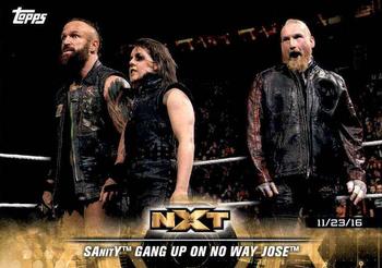 2018 Topps WWE NXT - Matches and Moments #18 SAnitY Gang Up on No Way Jose Front