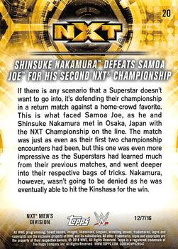 2018 Topps WWE NXT - Matches and Moments #20 Shinsuke Nakamura Defeats Samoa Joe Back