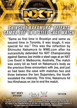 2018 Topps WWE NXT - Matches and Moments #21 Shinsuke Nakamura Defeats Samoa Joe Back