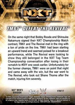 2018 Topps WWE NXT - Matches and Moments #25 TM61 Defeat The Revival Back