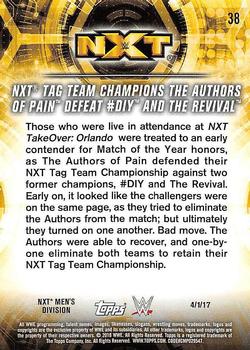 2018 Topps WWE NXT - Matches and Moments #38 NXT Tag Team Champions The Authors of Pain Back