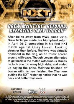 2018 Topps WWE NXT - Matches and Moments #41 Drew McIntyre Returns, Defeating Oney Lorcan Back