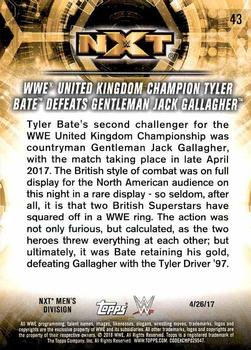 2018 Topps WWE NXT - Matches and Moments #43 WWE United Kingdom Champion Tyler Bate Back