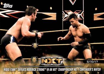 2018 Topps WWE NXT - Matches and Moments #44 Hideo Itami Defeats Roderick Strong Front