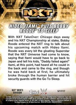 2018 Topps WWE NXT - Matches and Moments #45 Hideo Itami Puts Bobby Roode to Sleep Back