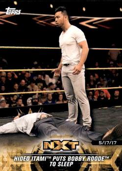 2018 Topps WWE NXT - Matches and Moments #45 Hideo Itami Puts Bobby Roode to Sleep Front