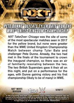 2018 Topps WWE NXT - Matches and Moments #47 Pete Dunne Defeats Tyler Bate Back