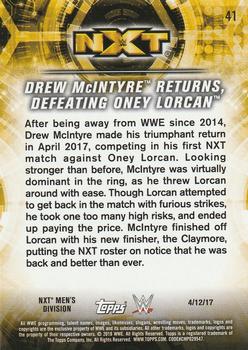 2018 Topps WWE NXT - Matches and Moments Bronze #41 Drew McIntyre Returns, Defeating Oney Lorcan Back
