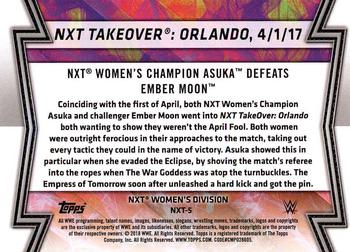 2018 Topps WWE Women's Division - Memorable Matches and Moments #NXT-5 Asuka Back