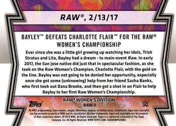 2018 Topps WWE Women's Division - Memorable Matches and Moments #RAW-2 Bayley Back