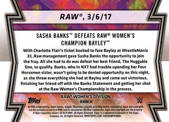 2018 Topps WWE Women's Division - Memorable Matches and Moments #RAW-6 Sasha Banks Back