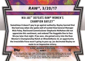 2018 Topps WWE Women's Division - Memorable Matches and Moments #RAW-7 Nia Jax Back