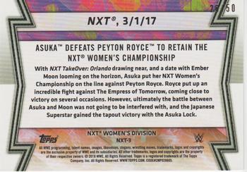 2018 Topps WWE Women's Division - Memorable Matches and Moments Silver #NXT-3 Asuka / Peyton Royce Back