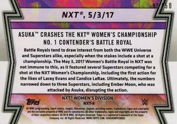2018 Topps WWE Women's Division - Memorable Matches and Moments Silver #NXT-6 Asuka Back