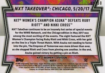 2018 Topps WWE Women's Division - Memorable Matches and Moments Silver #NXT-7 Asuka / Ruby Riott / Nikki Cross Back