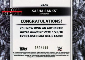 2018 Topps WWE Women's Division - Mat Relics #MR-SB Sasha Banks Back