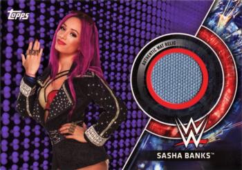 2018 Topps WWE Women's Division - Mat Relics Purple #MR-SB Sasha Banks Front