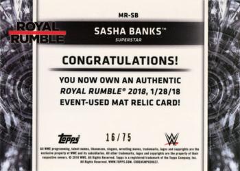 2018 Topps WWE Women's Division - Mat Relics Bronze #MR-SB Sasha Banks Back