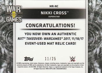 2018 Topps WWE Women's Division - Mat Relics Blue #MR-NC Nikki Cross Back