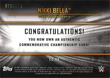 2018 Topps WWE Women's Division - Commemorative Championship Relic #CC-NB Nikki Bella Back