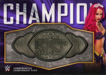 2018 Topps WWE Women's Division - Commemorative Championship Relic Purple #CC-SB Sasha Banks Front