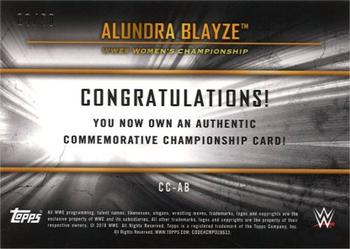 2018 Topps WWE Women's Division - Commemorative Championship Relic Silver #CC-AB Alundra Blayze Back
