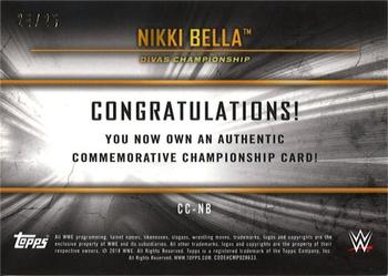 2018 Topps WWE Women's Division - Commemorative Championship Relic Blue #CC-NB Nikki Bella Back