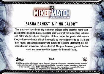 2018 Topps WWE Women's Division - Mixed Match Challenge #MM-2 Sasha Banks / Finn Bálor Back