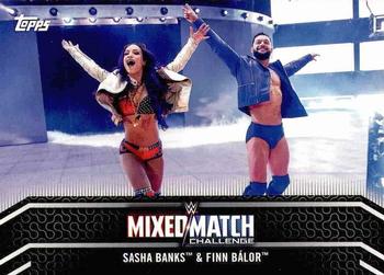 2018 Topps WWE Women's Division - Mixed Match Challenge #MM-2 Sasha Banks / Finn Bálor Front