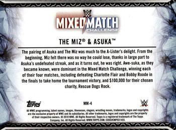 2018 Topps WWE Women's Division - Mixed Match Challenge #MM-4 The Miz / Asuka Back