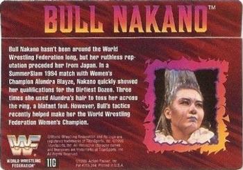 1995 Action Packed WWF - 24 Kt. Gold #11G Bull Nakano Back