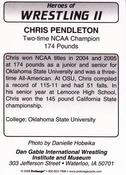 2008 Heroes of Wrestling II #NNO Chris Pendleton Back