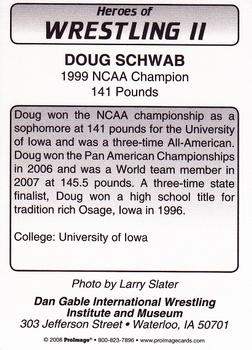 2008 Heroes of Wrestling II #NNO Doug Schwab Back