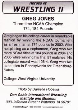 2008 Heroes of Wrestling II #NNO Greg Jones Back