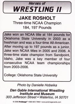 2008 Heroes of Wrestling II #NNO Jake Rosholt Back