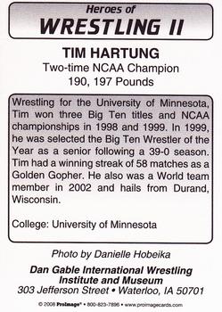 2008 Heroes of Wrestling II #NNO Tim Hartung Back