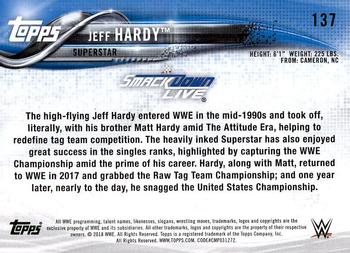 2018 Topps WWE Then Now Forever - Bronze #137 Jeff Hardy Back
