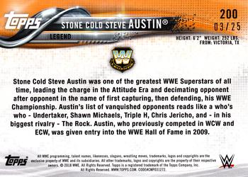 2018 Topps WWE Then Now Forever - Silver #200 Stone Cold Steve Austin Back