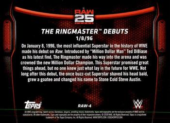 2018 Topps WWE Then Now Forever - 25 Years of Raw #RAW-4 The Ringmaster Debuts Back