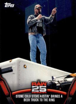 2018 Topps WWE Then Now Forever - 25 Years of Raw #RAW-12 Stone Cold Steve Austin Brings A Beer Truck To The Ring Front