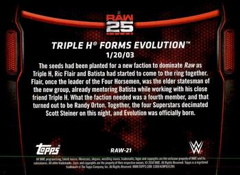 2018 Topps WWE Then Now Forever - 25 Years of Raw #RAW-21 Triple H Forms Evolution Back